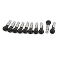 thumbnail image 1 of 10Pcs Tr414 Sin Cámara Coche Neumático Llanta Rueda Valvula Vastago Polvo Casquillo Tono Plateado Negro, 1 of 1