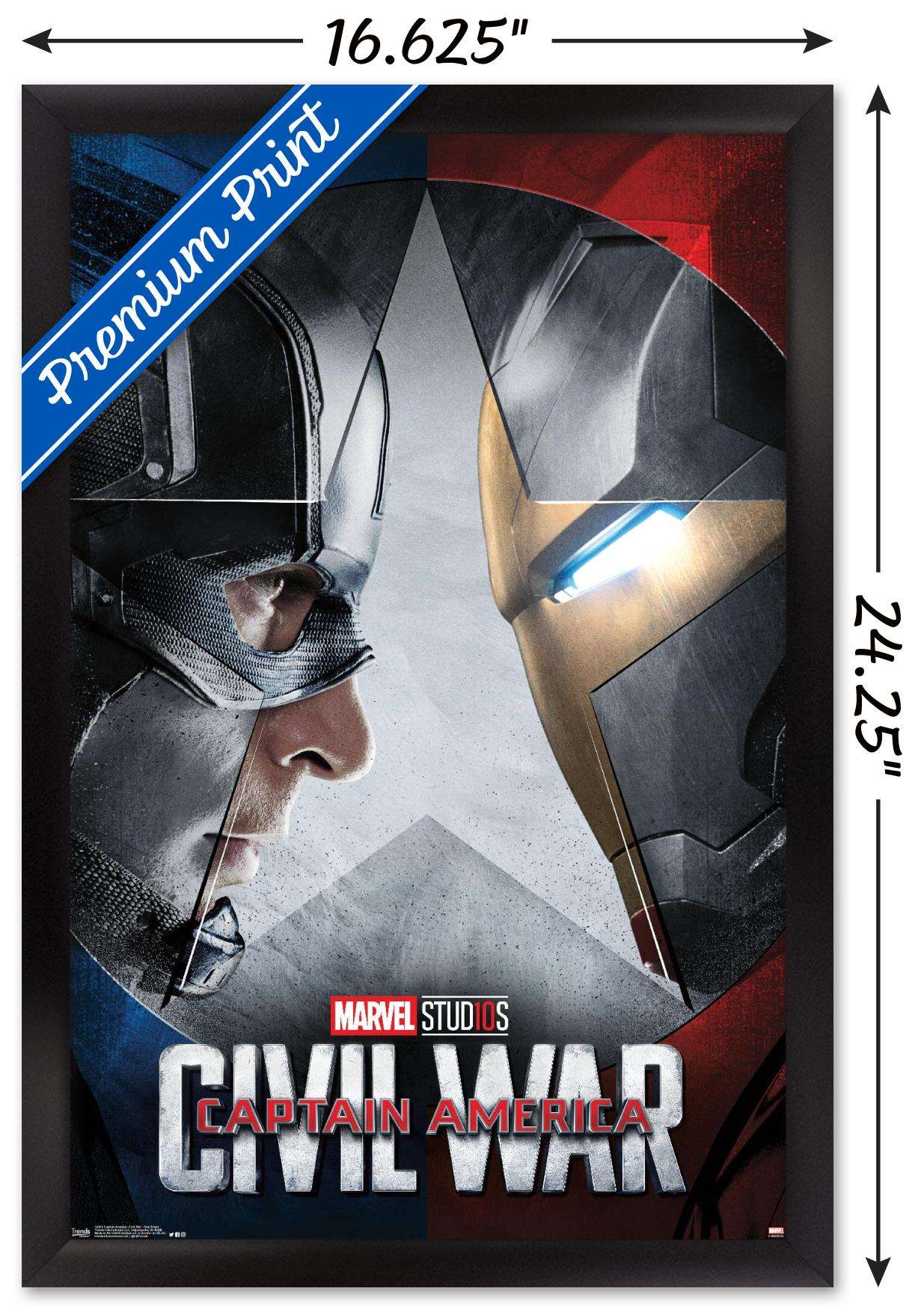 Marvel - Captain America: CiVil War - Faceoff One Sheet Wall Poster, 14.725" x 22.375", Framed