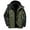 Army Green, variant on Men's Waterproof Jacket Winter Warm Windproof Coat with Fleece Lining Detachable Hood Ski Coats Plus Size Multi-Pockets for Outdoor