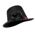 thumbnail image 6 of Vjnyvs Adult Victorian Top Hat, Rose Flower Magic Hat Jazz Cap Unisex Fedoras Hat Pirate Hat For Party Hat, 6 of 7