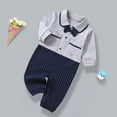 thumbnail image 2 of VERUGU Baby Romper British College Style Fashion Jumpsuit Fall Winter Gentleman Long Sleeve Lapel Outdoor Onesie Gray 12M, 2 of 6