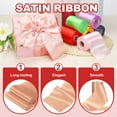 thumbnail image 3 of Uxcell Wide Satin Ribbon, Solid Color Thick Ribbon for Gift Wrapping and Wedding Decoration Rose Gold, 3 of 7