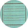 thumbnail image 1 of Ahgly Company Indoor Round Abstract Light Blue Contemporary Area Rugs, 5' Round, 1 of 4