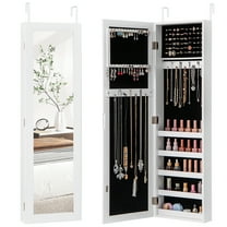 Topbuy Door Hanging Jewelry Cabinet Armoire Organizer White