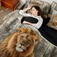 thumbnail image 5 of Feelyou Rustic Lion Animal Twin Bedding Sets 7-Piece for Kids, Vintage Lodge Cabin Bedding Comforter Set, Jungle Wildlife Reversible Sheet Sets, Ultra Soft Bedroom Decor, 5 of 8