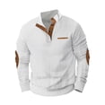 thumbnail image 3 of LIUJUNSHOP Plain Men's Crewneck Sweatshirt Men Fashion Casual Solid Color Long Sleeve Button Front Hoodless Sweatshirt Comfortable, 3 of 7