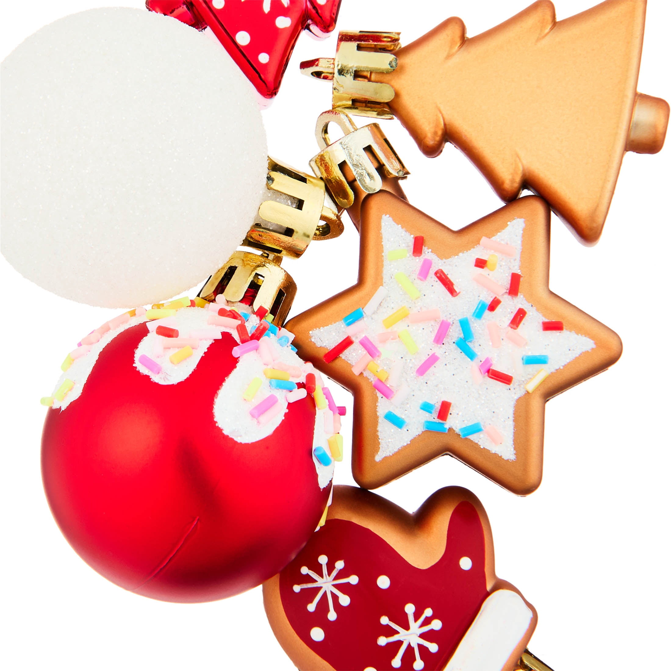 24-Count Red and White Gingerbread Mini Christmas Ornaments, by Holiday Time