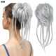 thumbnail image 1 of Zhuge Moño desordenado, extensión de moño despeinado, banda elástica para el cabello, moño rizado, coletero para mujer, gris plateado, 1 of 3