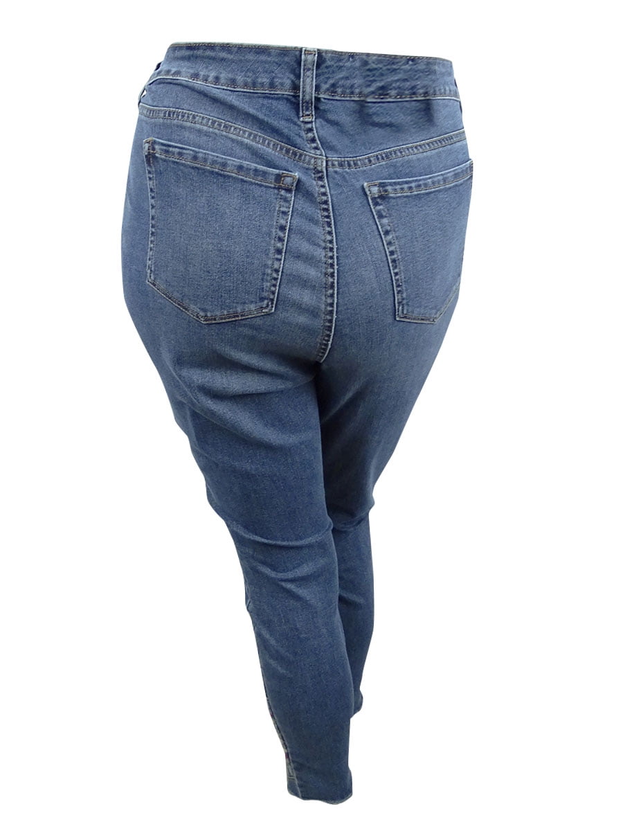 plus size embroidered skinny jeans