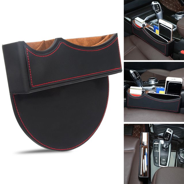 Relleno del espacio del asiento del coche Macarena Consola de cuero PU multifuncional Línea roja