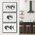 thumbnail image 4 of IDEA4WALL Framed Canvas Print Wall Art Set of 3 Noun Mare Lunar Surface Illustration Posters Wall Decor Black and White Moon Prints Modern Art Contemporary Minimal Artwork - 16"x24"x3 Black, 4 of 5