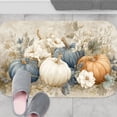 thumbnail image 3 of 1pc Pumpkins with Flowers Absorbent Non-Slip Bathroom Thickened Flannel Rug Decor,Soft,Quick Drying,Suitable For Indoor/outdoor Use,Bathrooms,Bedrooms,Kitchens,Terrace,Laundry Rooms,16"x24", 3 of 9