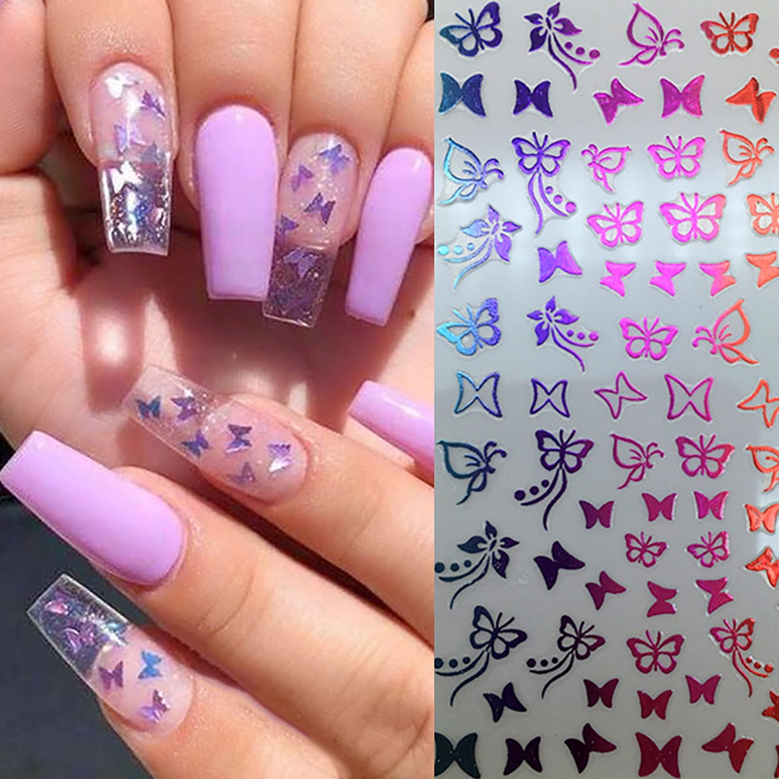 Jiaroswwei 3D Beauty Butterfly Nail Art Stickers Manicure Decal DIY