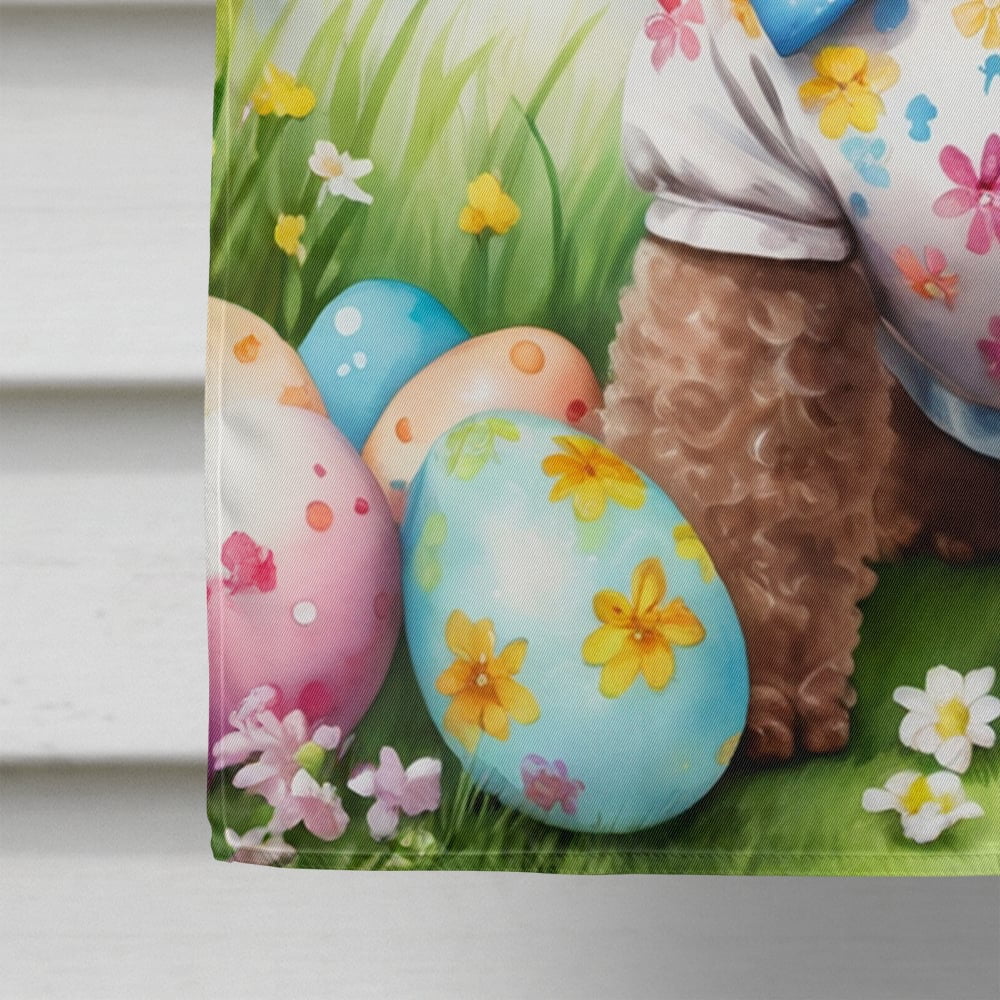 Chocolate Poodle Easter Egg Hunt House Flag 28 in x 40 in