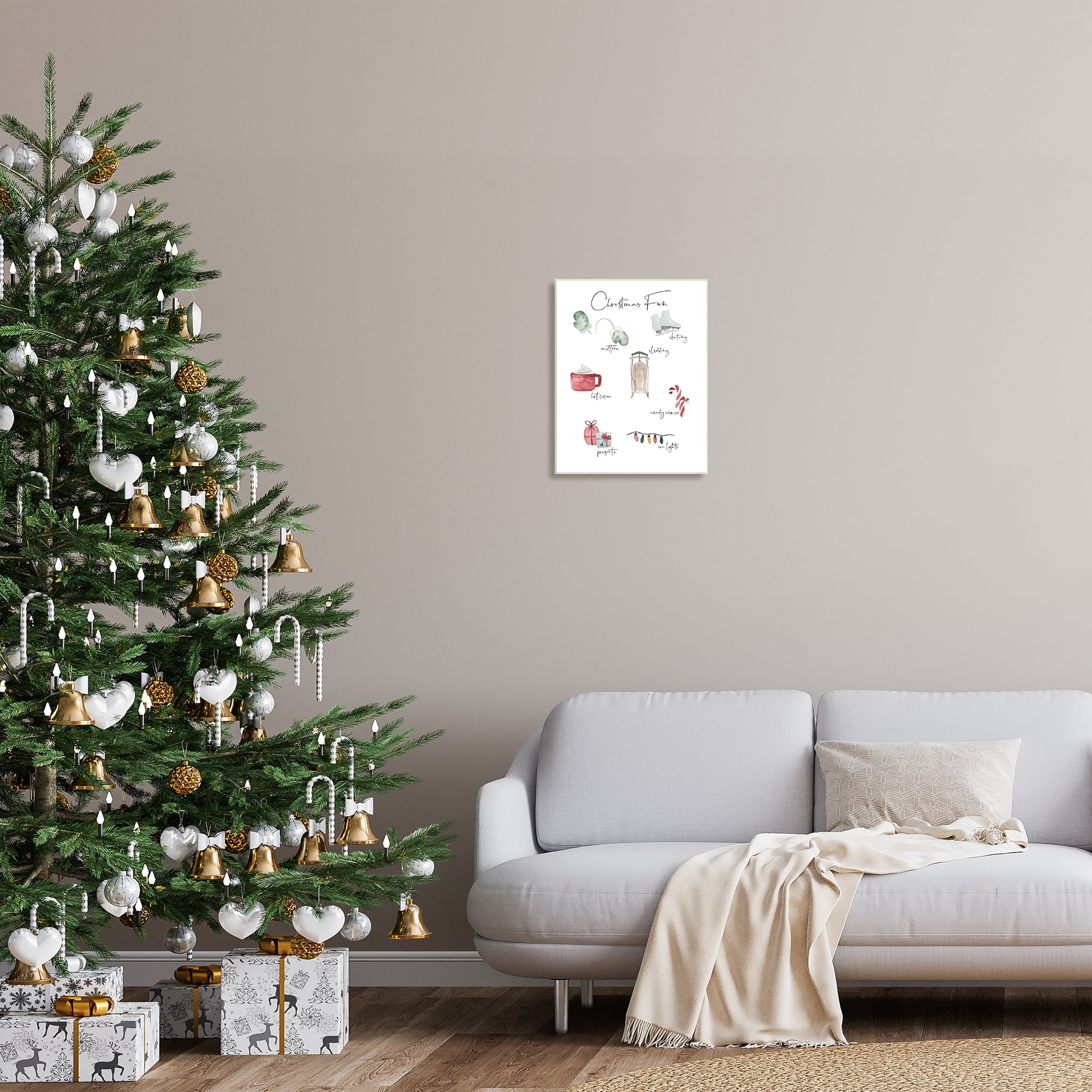 Stupell Indtries Christmas Fun Illtrated Item List Festive Holiday Traditions,13 x 19,Design by Lucille Price