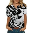 thumbnail image 1 of Mujer Verano Casual Manga Corta Camiseta Botón Cuello Redondo Jersey Blusa Tops OAVQHLG3B Store  lin121212, 1 of 4