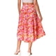 thumbnail image 3 of Faldas Midi Florales INSPIRE CHIC para Mujeres, Falda con Dobladillo Irregular y Cintura Elástica, L Rosa, 3 of 6