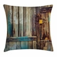 thumbnail image 1 of Rustic Throw Pillow Cushion Cover, Aged Shed Door Backdrop with Color Details Country Living Exterior Pastoral Mansion Image, Decorative Square Accent Pillow Case, 24 X 24 Inches, Brown, by Ambesonne, 1 of 2