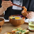 thumbnail image 3 of Wooden Bowl Wood Rice Bowls Tableware for Kitchen Food Storage Multiple Sizes, 3 of 8