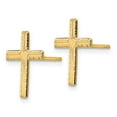 thumbnail image 2 of Real 14kt Yellow Gold Polished & Satin Heart Cross Earrings; for Adults and Teens; for Women and Men, 2 of 3