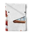 thumbnail image 2 of Nautical Soft Flannel Fleece Blanket, Nautical Theme Elements Seagull Boat Lighthouse Shell Starfish Island Watercolor, Cozy Plush for Indoor and Outdoor Use, 60" x 80", Multicolor, by Ambesonne, 2 of 5
