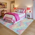 thumbnail image 3 of Junovo Soft Rainbow Area Rugs for Girls Room, Fluffy Colorful Rugs Cute Floor Carpets Shaggy Playing Mat for Kids Baby Girls Bedroom Nursery Room, 4'x6',Rainbow, 3 of 8