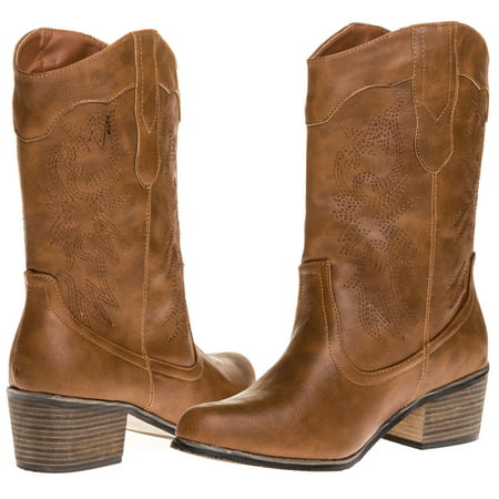 Sara Z Ladies Pu Cowboy Boot (Best Womens Cowboy Boots)