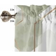 thumbnail image 5 of Sage Green Kitchen Curtains and Valance Set, Modern Geometric Cafe Curtains Rod Pocket Windows Curtains for Living Room Bedroom Abstract Gold Lines Nordic Art Valance and Tier Curtains 24 Inch Length, 5 of 6