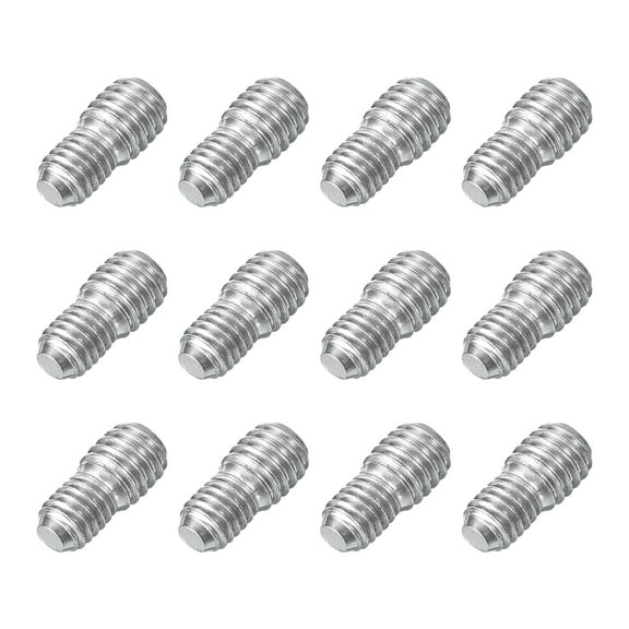 Uxcell 12Pack M5x6mm to M6x6mm Double End Threaded Stud 304 Stainless Steel Screw Bolts