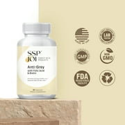 SSPJOI Anti Grey 250 mg Supplement for Men and Women with Folic Acid, B-Vitamins & Biotin - Supports Grey Hair Change and Promotes Strong Healthy Hair