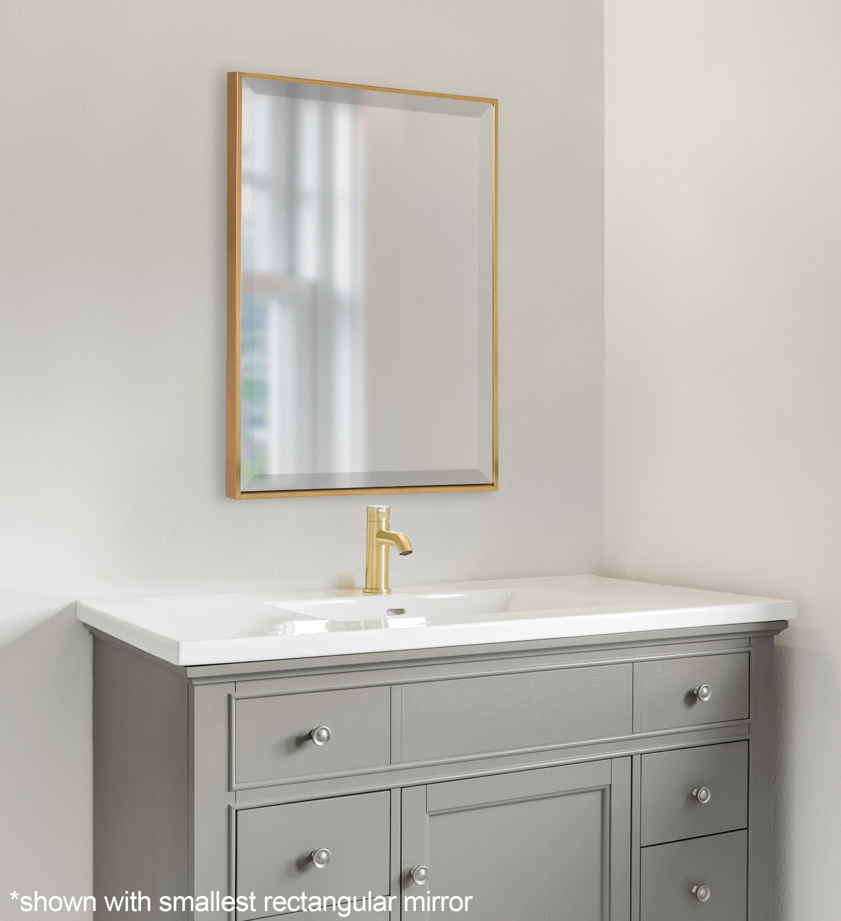 Kate and Laurel Rhodes Large Framed Decorative Rectangle Wall Mirror, 22.75x28.75 Gold