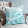 thumbnail image 4 of Pillow Covers 18x18 Set of 2, Turquoise Gray Starfish Throw Pillow Covers Decorative Couch Cushion Cover, Summer Coastal Nautical Ocean Classic Microfiber Soft Pillowcases for Bedroom Living Room, 4 of 9