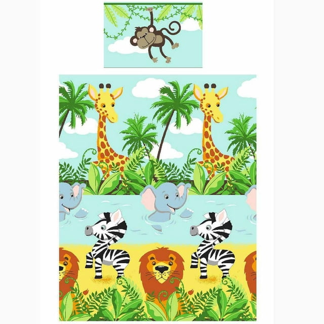 Jungle Wild Animals Kids Child Bedding Toddler Twin Full Duvet / Comforter