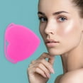 thumbnail image 2 of Unique Bargains 1 Pc Portable Silicone Facial Cleansing Brush Heart Shape 3.35"x2.95"x0.51" Rose Red, 2 of 7