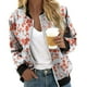thumbnail image 4 of Puntoco Chaquetas para mujer con estampado floral y cremallera recortada y ligera con cuello alto Puntoco Puntoco-1, 4 of 6