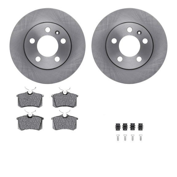 Dynamic Friction Company Rear Brake Rotors with 5000 Advanced Brake Pads includes Hardware 6512-73221