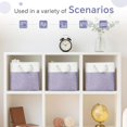 thumbnail image 5 of Large 11x11 Inch Cube Storage Bins with Cotton Handles for Closet, Shelves, Clothes, Towel (White/Purple-6 Pack), 5 of 18