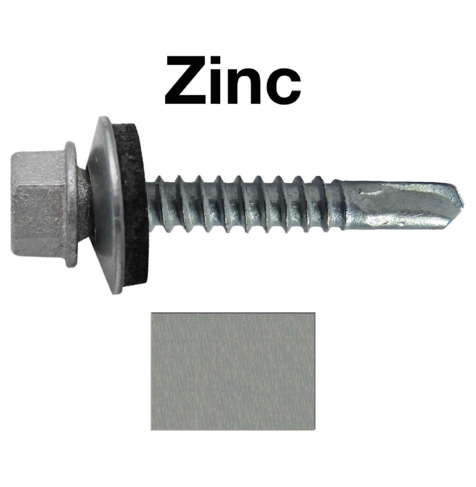 12 x 1-1/2" NO Paint Type 3 Metal Roofing Screws - Hex Head Drill Point - 9/16" EPDM Washer. 1 x 250 Count Bag - 250 Screws