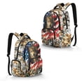 thumbnail image 2 of SEANATIVE Kids School Backpack Boys Girls Book Bag Large Capacity Lightweight School Bag with Adjustable Straps Multi Pockets Toddler Backpack, Wolf Camo Hunting Forest American Flag, 2 of 7