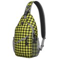 thumbnail image 1 of Colorful Checkered Sling Bag - Abstract Plaid Chest Bag with Anti-Theft Pockets & Adjustable Strap - Lightweight Daypack for Outdoor Enthusiasts & Travelers, 1 of 5