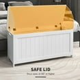 thumbnail image 6 of Resenkos 39.4" Wooden Storage Trunk/Bench - 2 Safety Hinges, Side Handles, for Playroom, White, 6 of 8