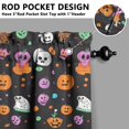 thumbnail image 5 of Gothic Halloween Kitchen Curtains Set of 3 - Skeleton Spider Web Print Rod Pocket Short Curtains for Small Windows, 5 of 6