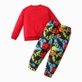 thumbnail image 5 of TOWED22 Baby Boy Toddler Clothes 2pcs Long Sleeve Sweatshirt Tops Joggers Pants Cotton Graphic Print Outfits Casual Clothing(Red,6 Y), 5 of 7