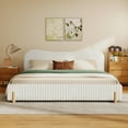thumbnail image 3 of Modern Minimalist King Size Upholstered Bed - White, 3 of 8