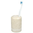 thumbnail image 3 of Creative Home Natural Champagne Marble SPA Hand Carved Collection Toothbrush Makeup Brush Holder Bathroom Countertop Organizer, 3-1/2" Diam. x 4-3/8" H, Beige, 3 of 3