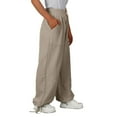 thumbnail image 6 of vigerkar Women Linen Pants Casual Loose High Waist Boho Wide Leg Cropped Palazzo Beach Pants Summer Outfits 2025 Trendy Khaki, XXL, 6 of 7