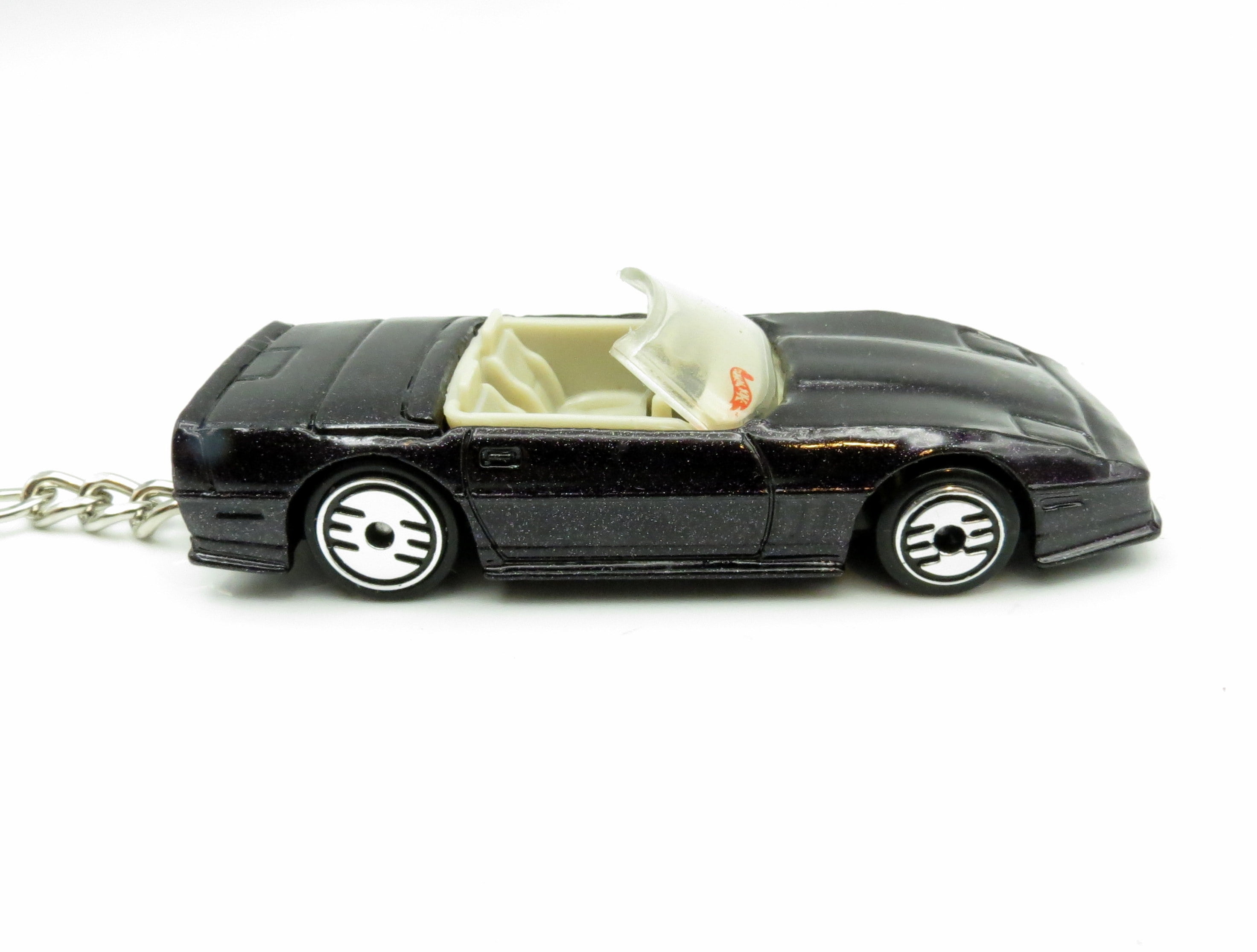 Keychain Chevy Corvette Black Convertible Car Rare Novelty 1:64 Diecast Key Ring