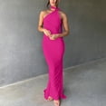 thumbnail image 5 of Kilaqueen Wedding Guest Dresses for Women One Shoulder Sleeveless Corset Pleated Backless Maxi Dress for Elegant Party Cocktail, 5 of 7