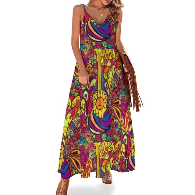 Vestido sin mangas de guitarra, vestido de fiesta, ropa de mujer, verano , vestidos de mujer para ocasiones especiales