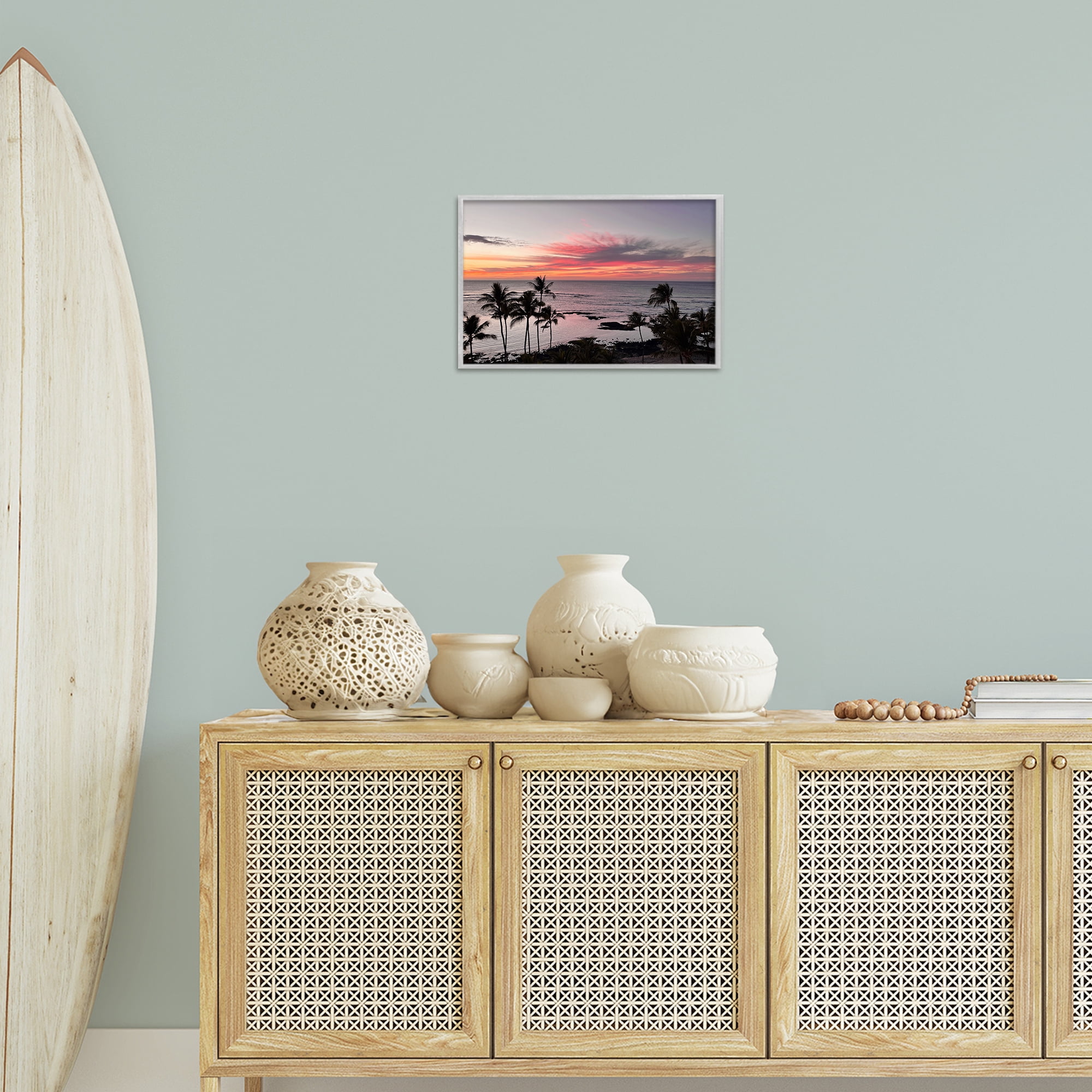 Stupell Industries Fierce Sunset View Landscape Photography Gray Framed Art Print Wall Art, 18 x 12